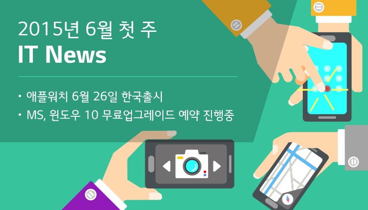 2015년 6월 1주 IT News – 윈도우 10 업그레이드, 애플워치 출시일 결정