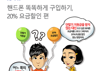 핸드폰 똑똑하게 구입하기 – 20% 요금할인 편