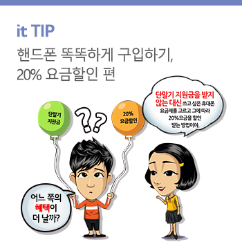 핸드폰 똑똑하게 구입하기 – 20% 요금할인 편