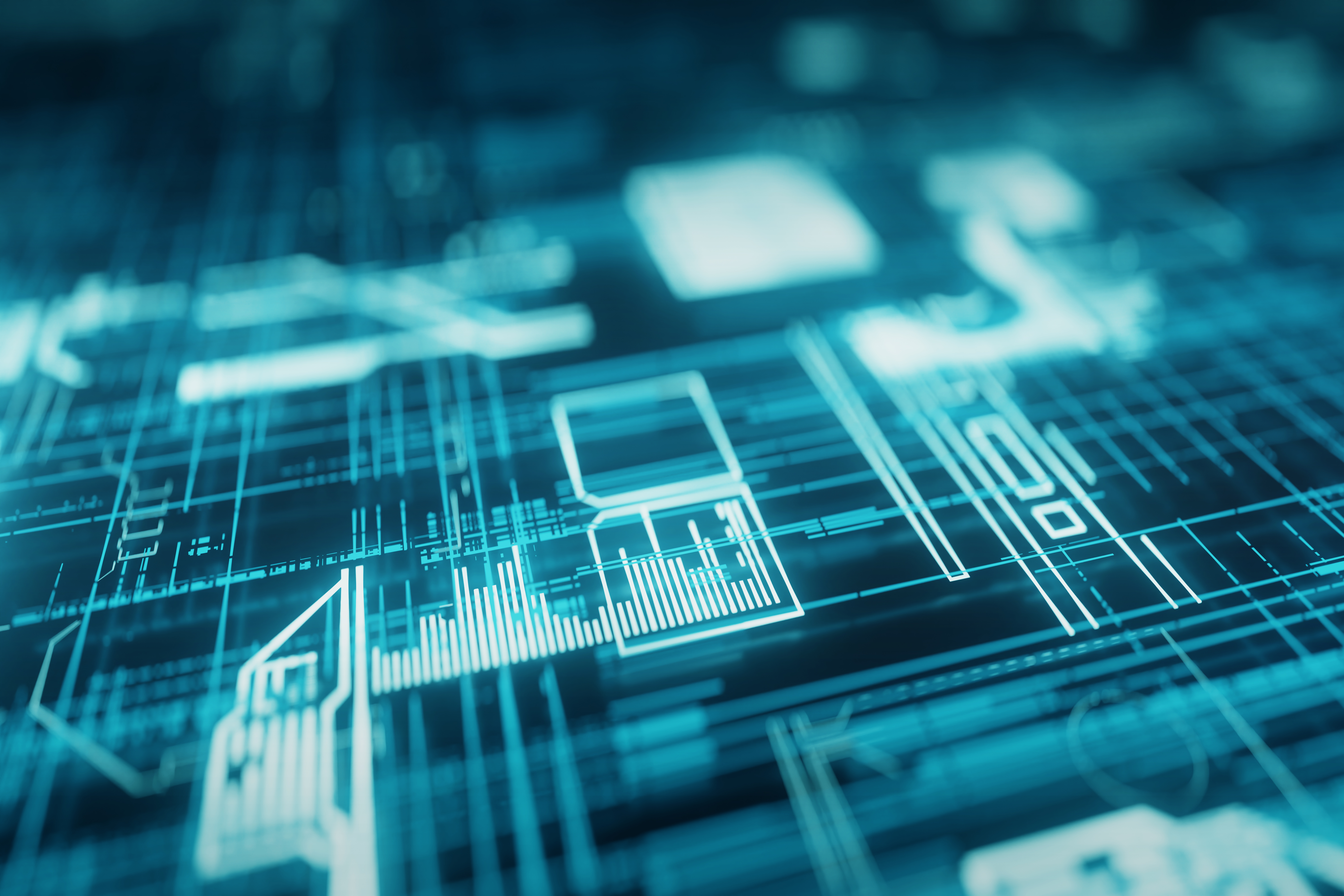 Close up technology concept background, 3d rendering