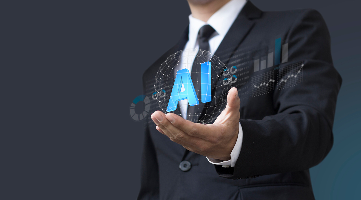 Business man select a.i. (artificial intelligence)
