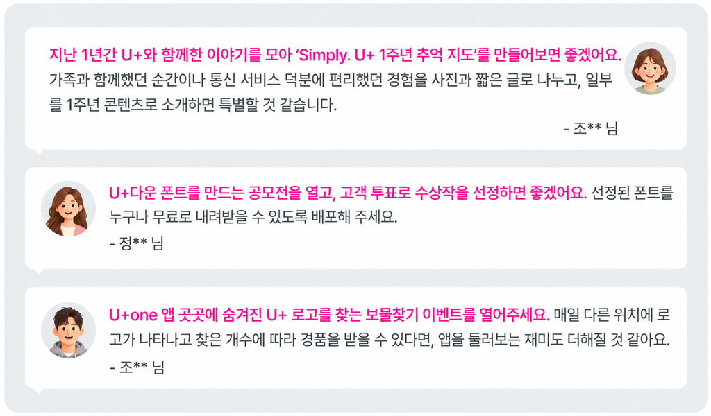 U+ 고객 아이디어 피드백 보드